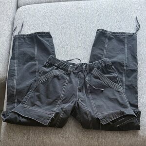 Forever 21 Black Track Joggers with White Contrast Stitching